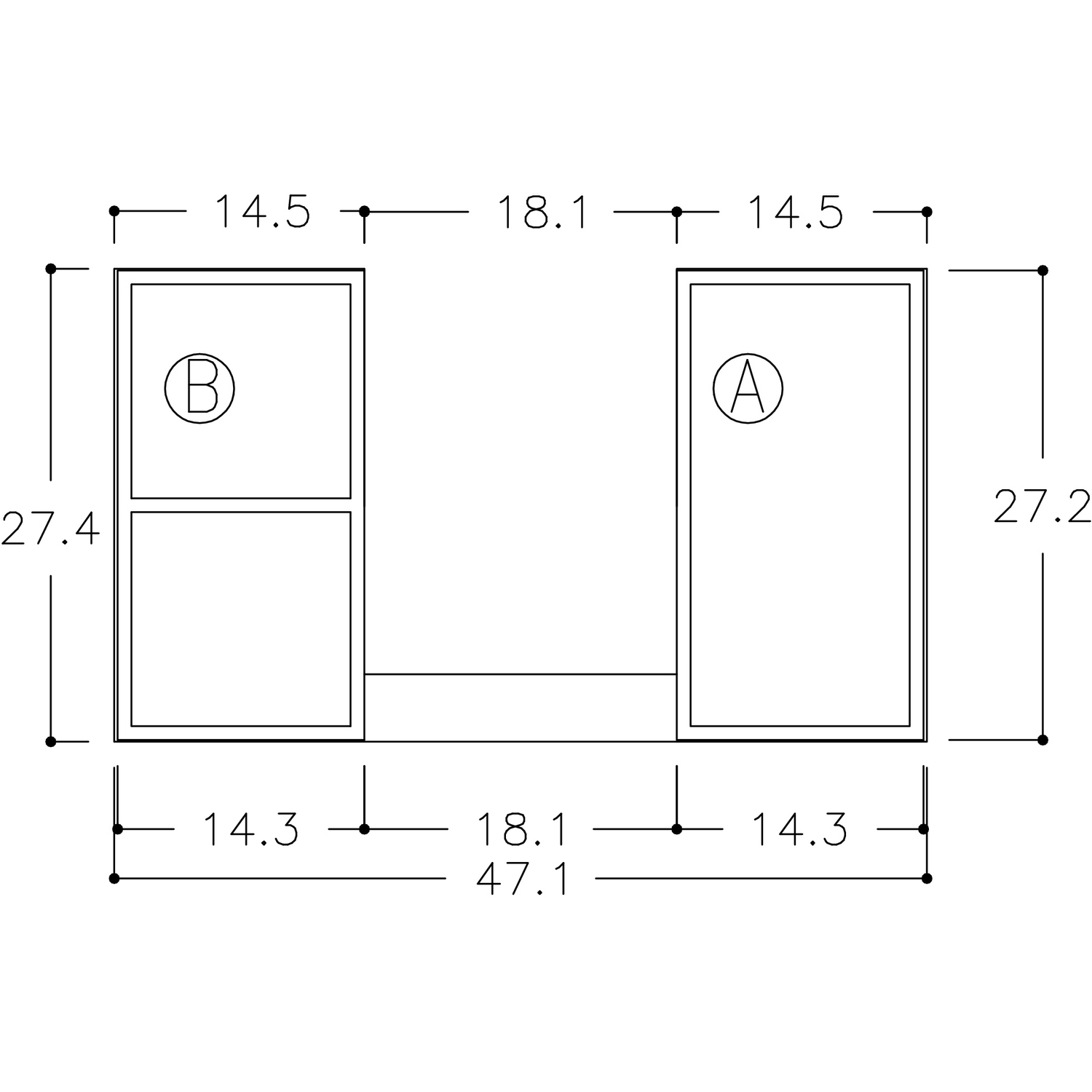 Skuffeinndeler Korsbakken Plexiglass Sett for Skuff