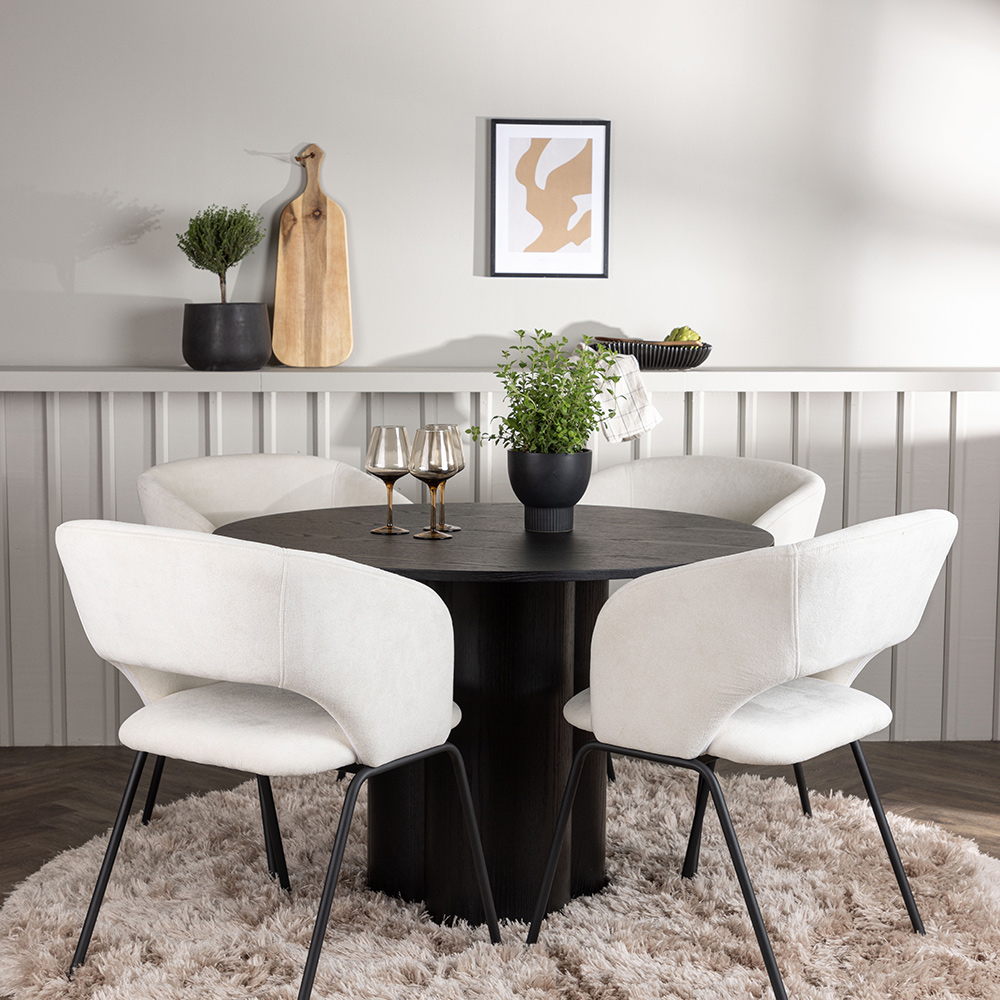 Spisegruppe Venture Home Olivia Ø110 cm med 4 stk Day Stoler