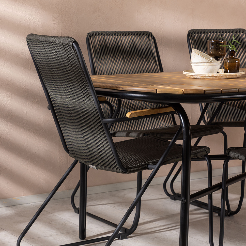Spisegruppe Venture Home Holmbeck Bord med 6 Bois Stoler