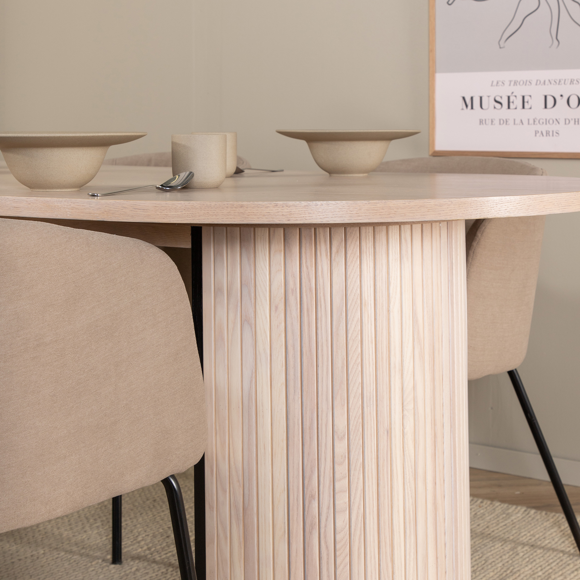 Spisegruppe Venture Home Bianca med 4 Bergen Stoler Polyester