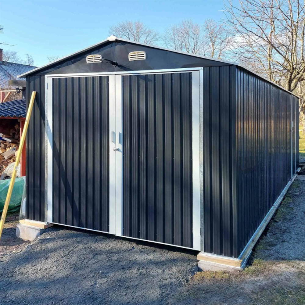 Garasje Metalcraft 18m² Antrasitt/Hvit