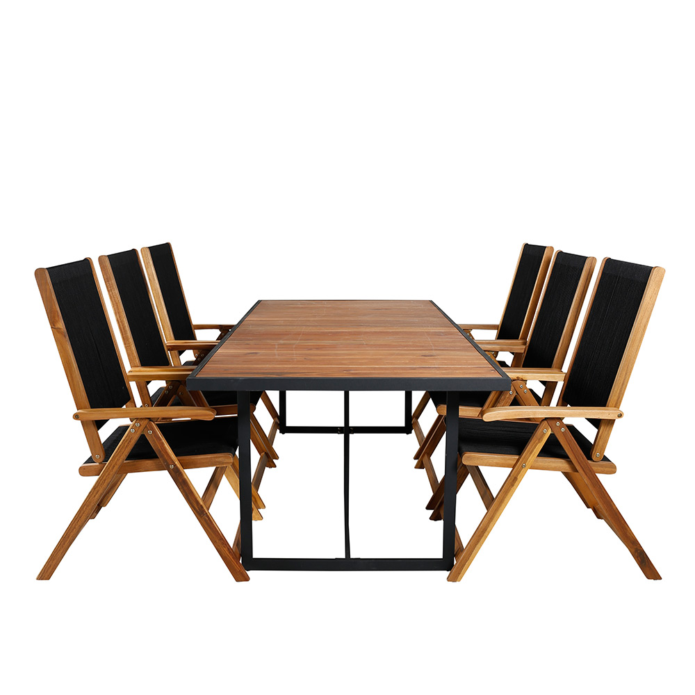 Spisegruppe Venture Home King med 6 Lumi Sammenleggbara Spisestoler