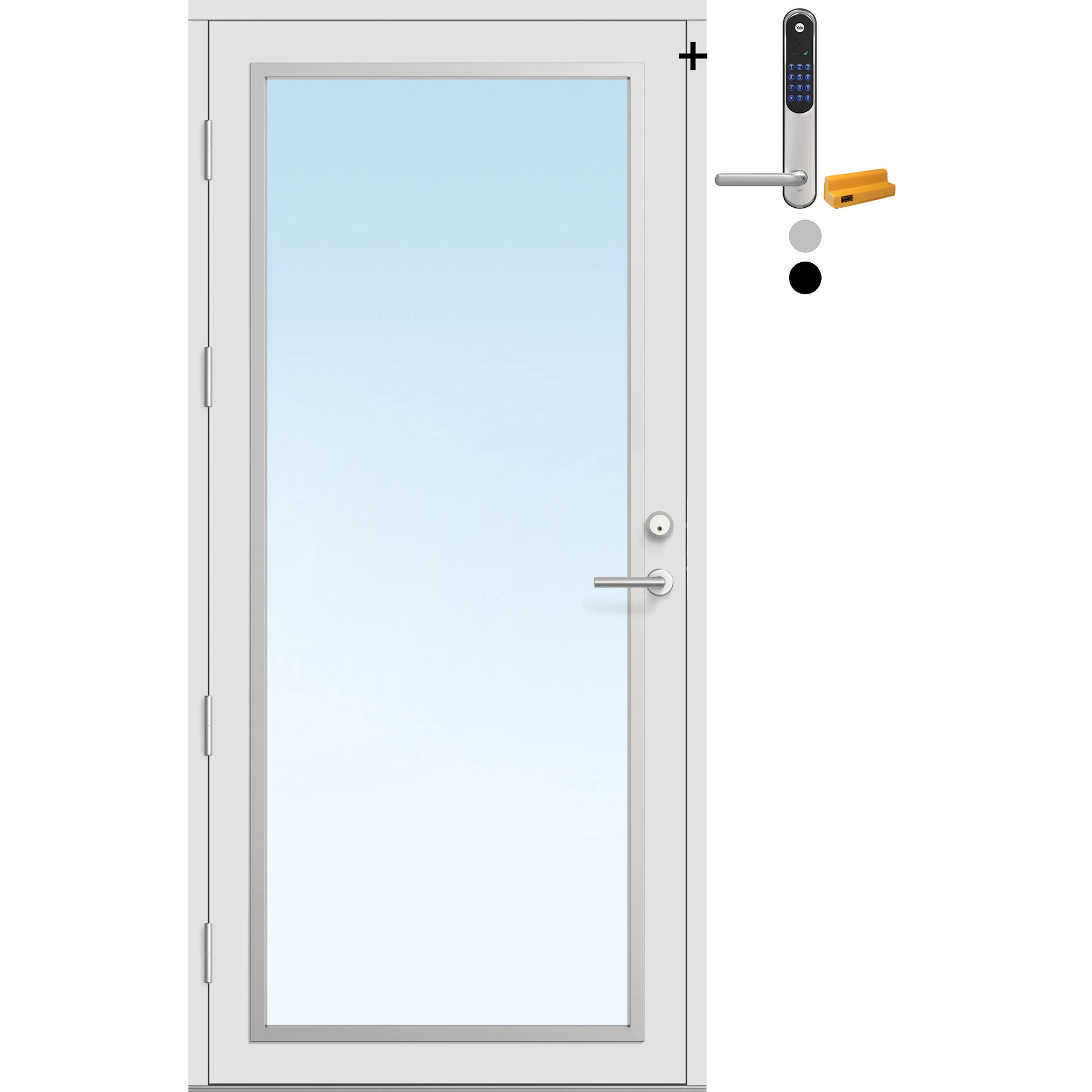 Ytterdør Bygg1 Fjell 11 Klarglass med Yale Doorman Classic Home