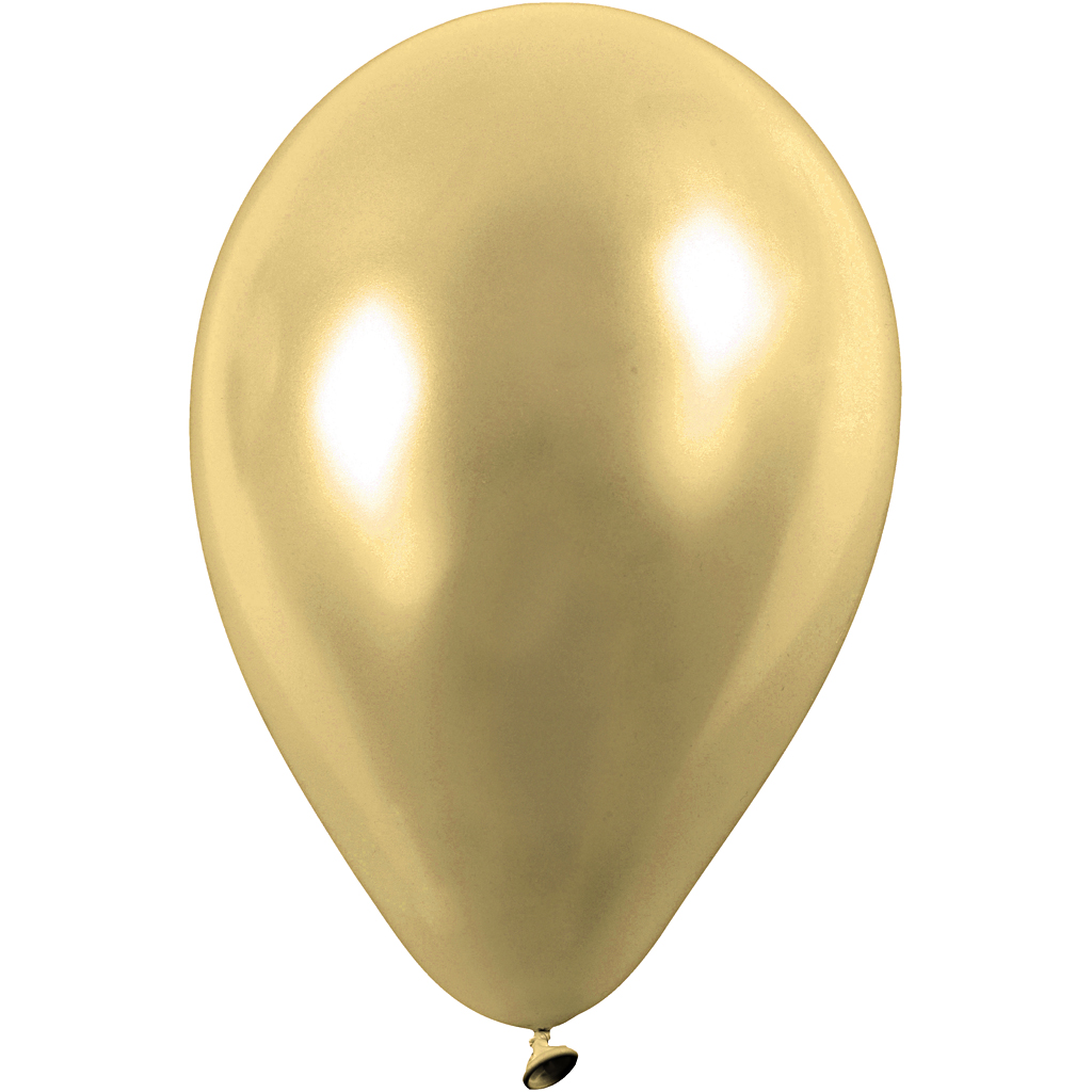 Ballonger, guld, runda, Dia. 23 cm, 8 st./ 1 förp. Gull