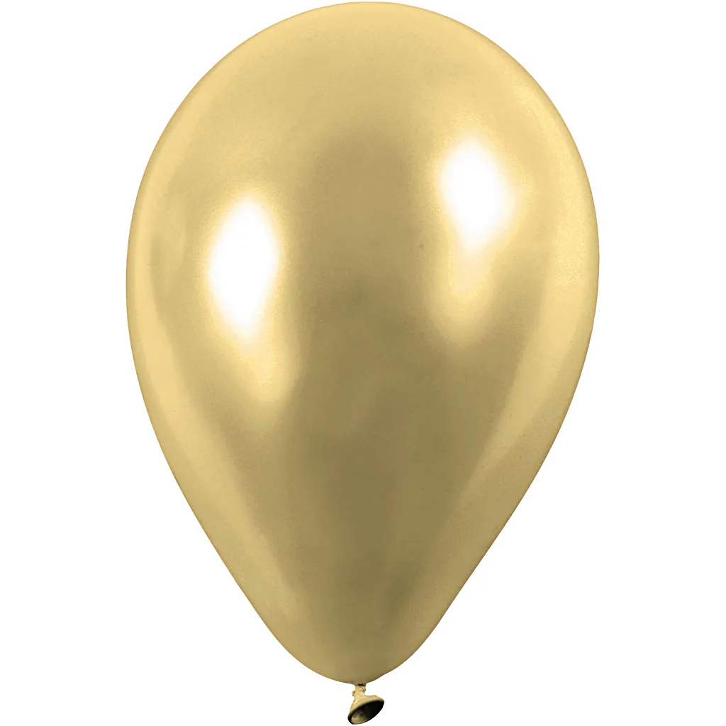 Ballonger, guld, runda, Dia. 23 cm, 8 st./ 1 förp. Gull