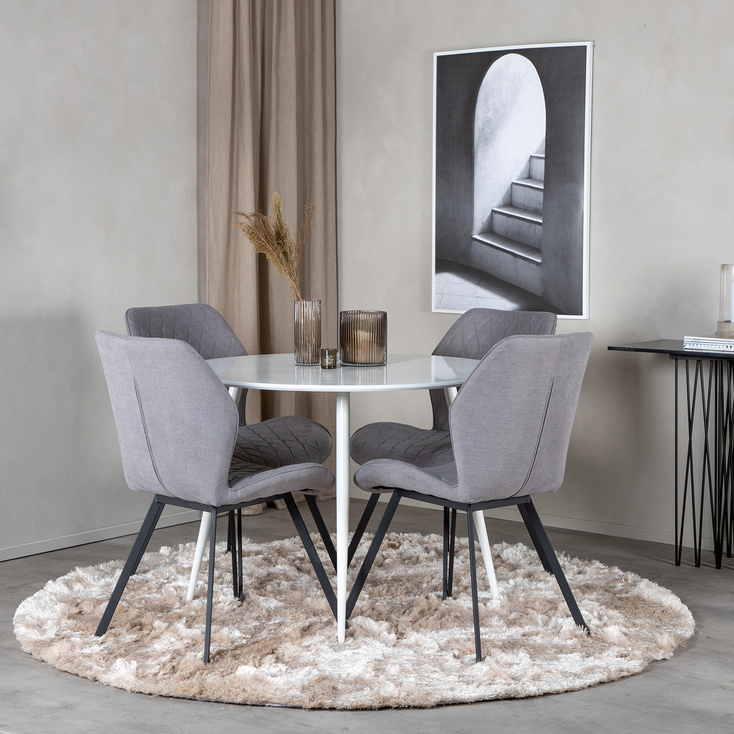 Spisegruppe Venture Home Plake med 4 Geneva Stoler Rundt