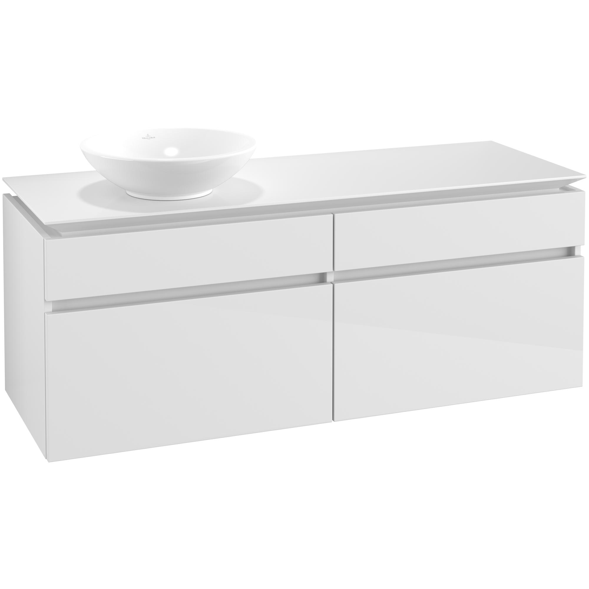Tvättställsskåp Villeroy & Boch Legato 1400 med 4 Lådor för Ocentrerat Ytmonterat Tvättställ