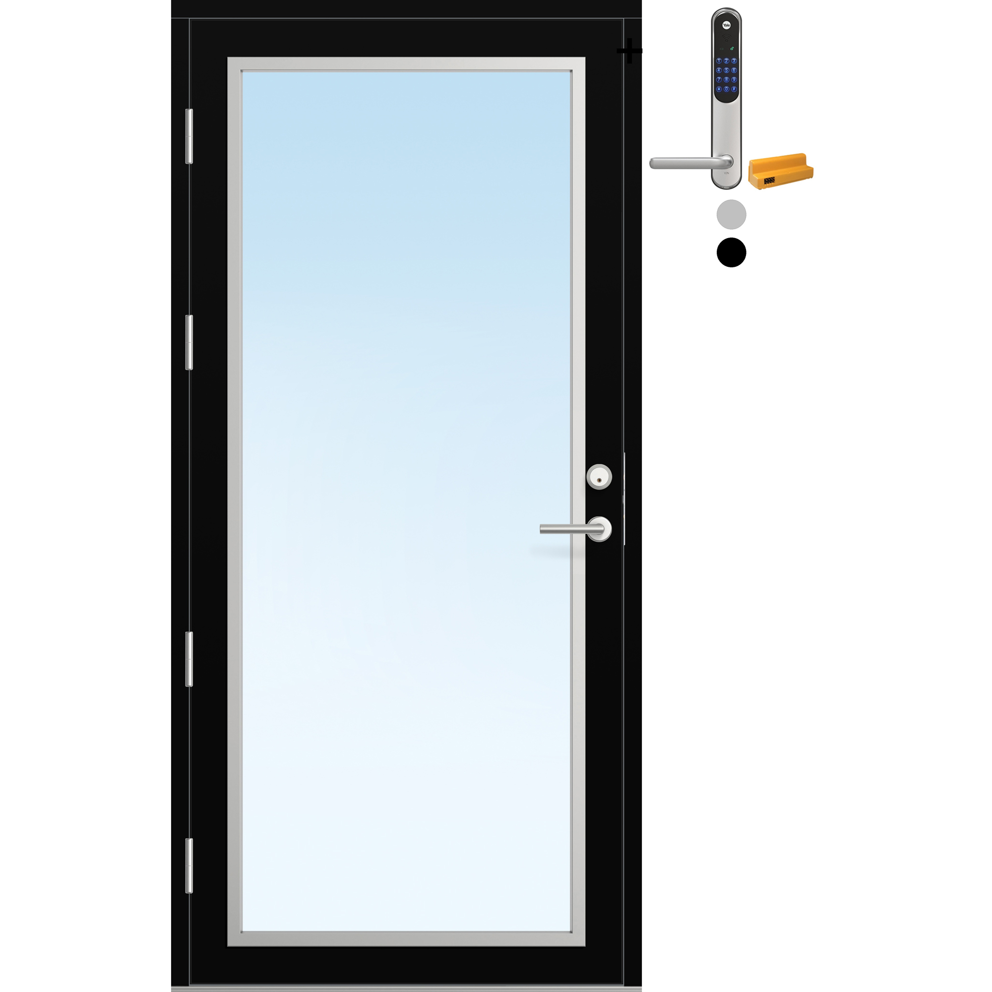 Ytterdør Bygg1 Fjell 11 Klarglass med Yale Doorman Classic Home