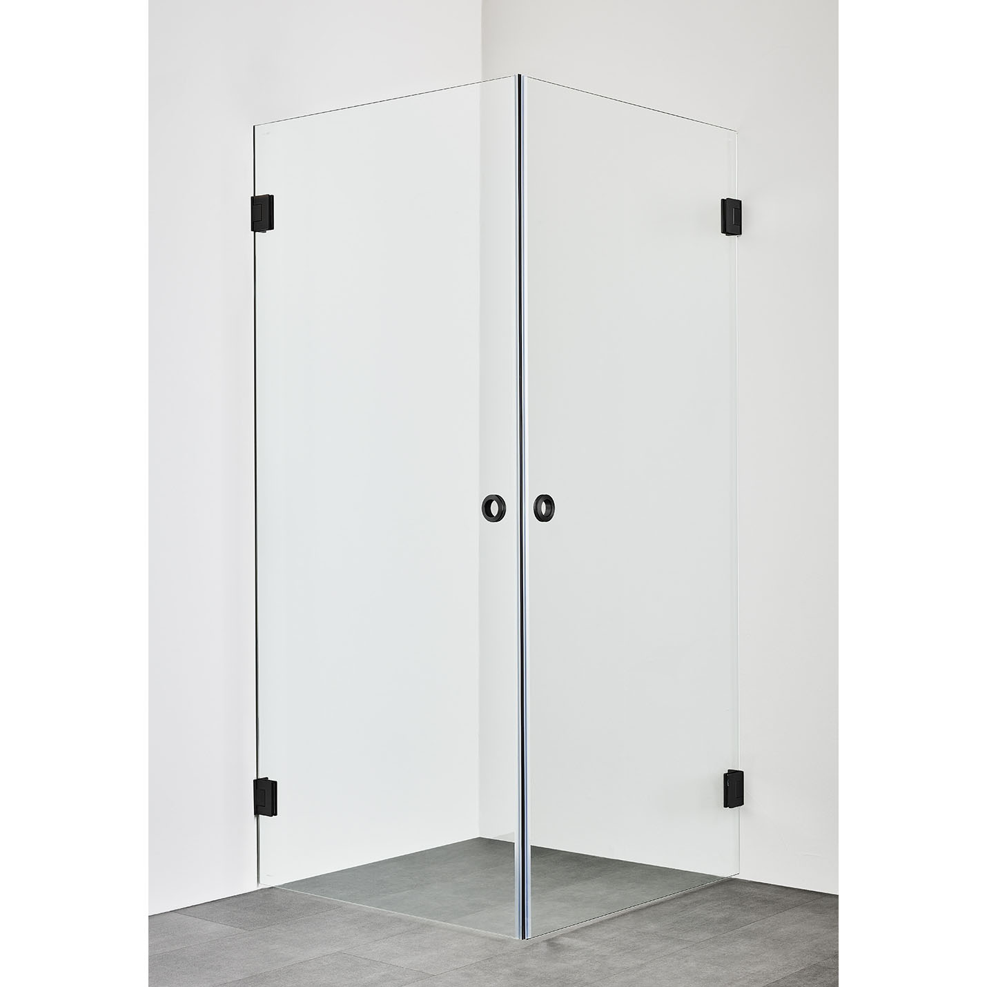 DUSCHHÖRN INFINITY 80X80 SVART Sort: , BxD: 800x800 mm