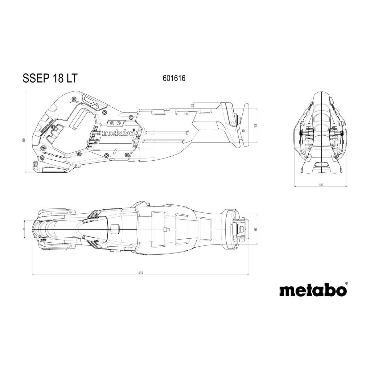 Bajonettsag Metabo SSEP 18 LT MetaBox uten Batteri og Lader