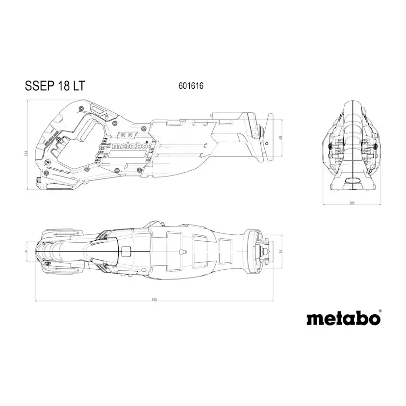 Bajonettsag Metabo SSEP 18 LT MetaBox uten Batteri og Lader
