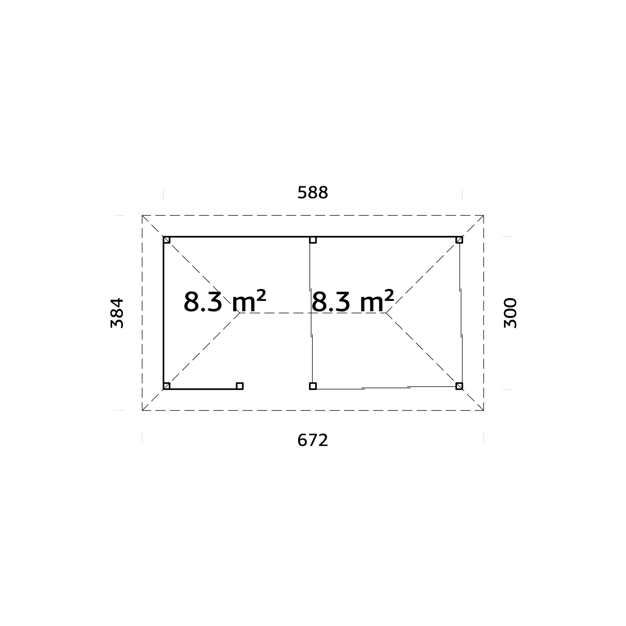 Hagestue Palmako Bianca 16,6 m2 Sett 208 Slide