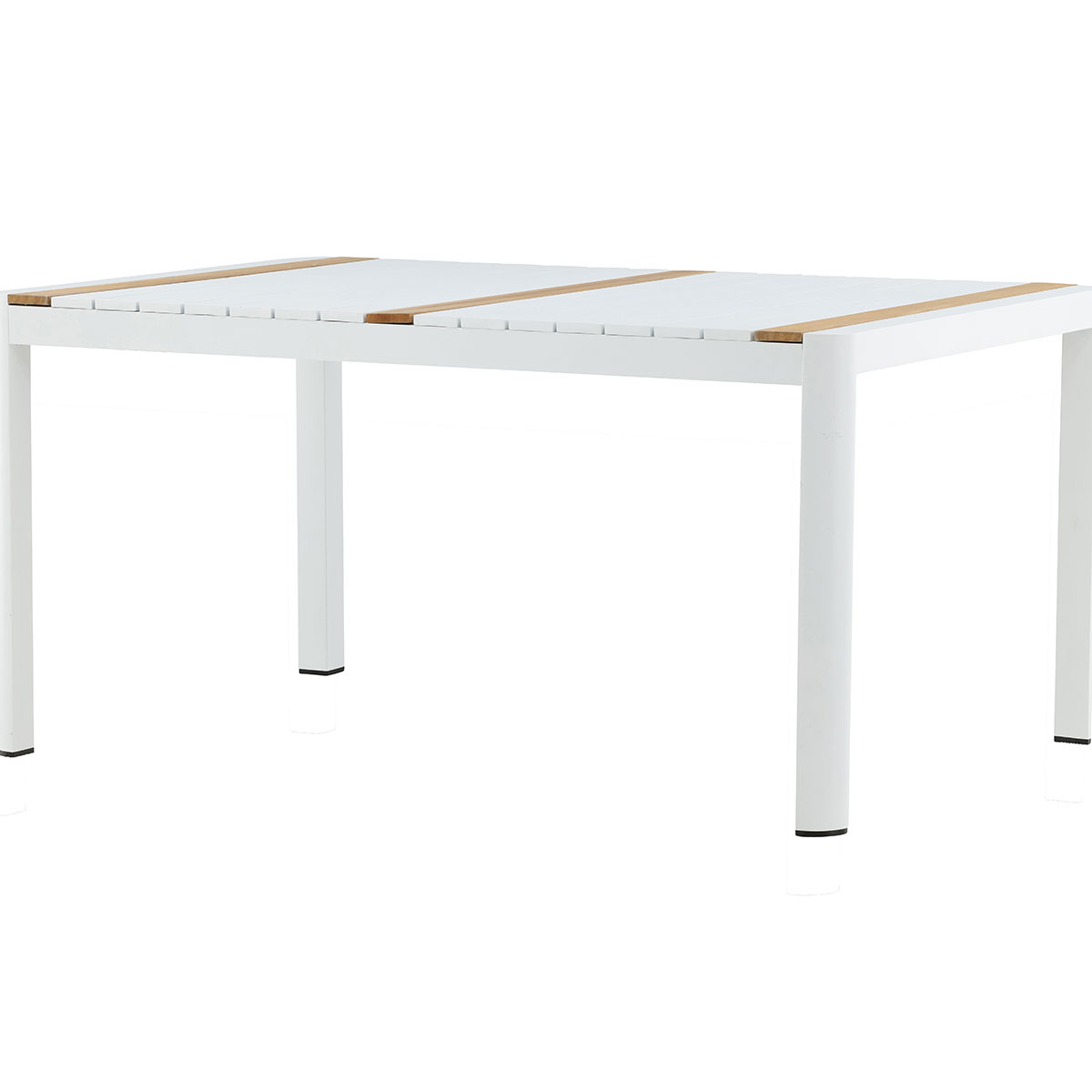 Togo Dining Table, White, Teak, Aluminum Hvit