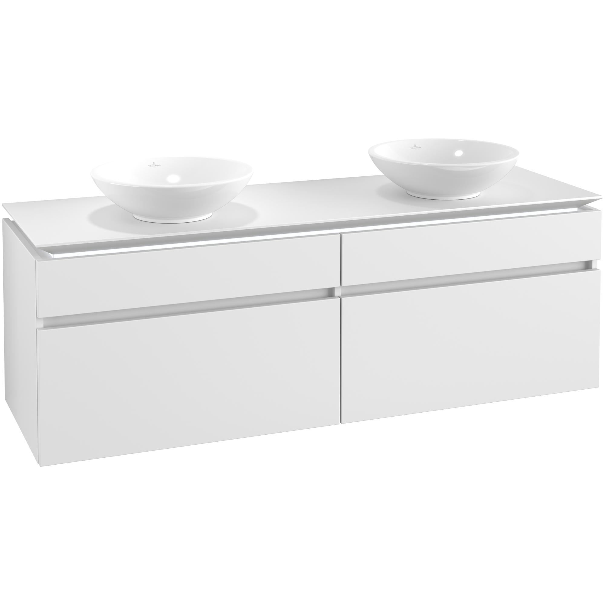Tvättställsskåp Villeroy & Boch Legato 1600 med 4 Lådor för Två Ytmonterade Tvättställ från Övriga V&B Serier | badrum - badrumsmobler - tvattstallsskap-och-kommod | KakelKungen
