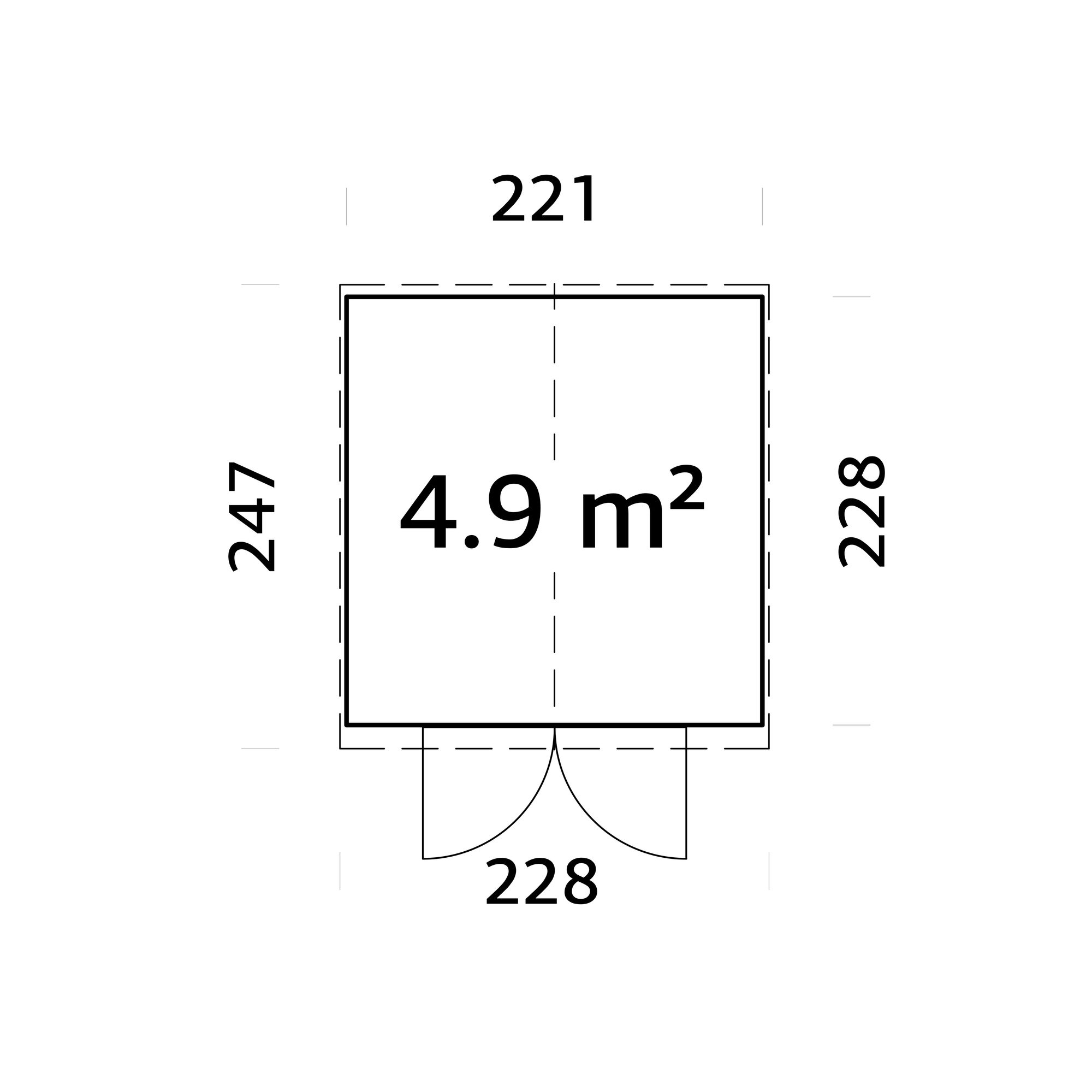 Redskapsbod Palmako Elias 5,0 m² (inv. 4,9 m²)