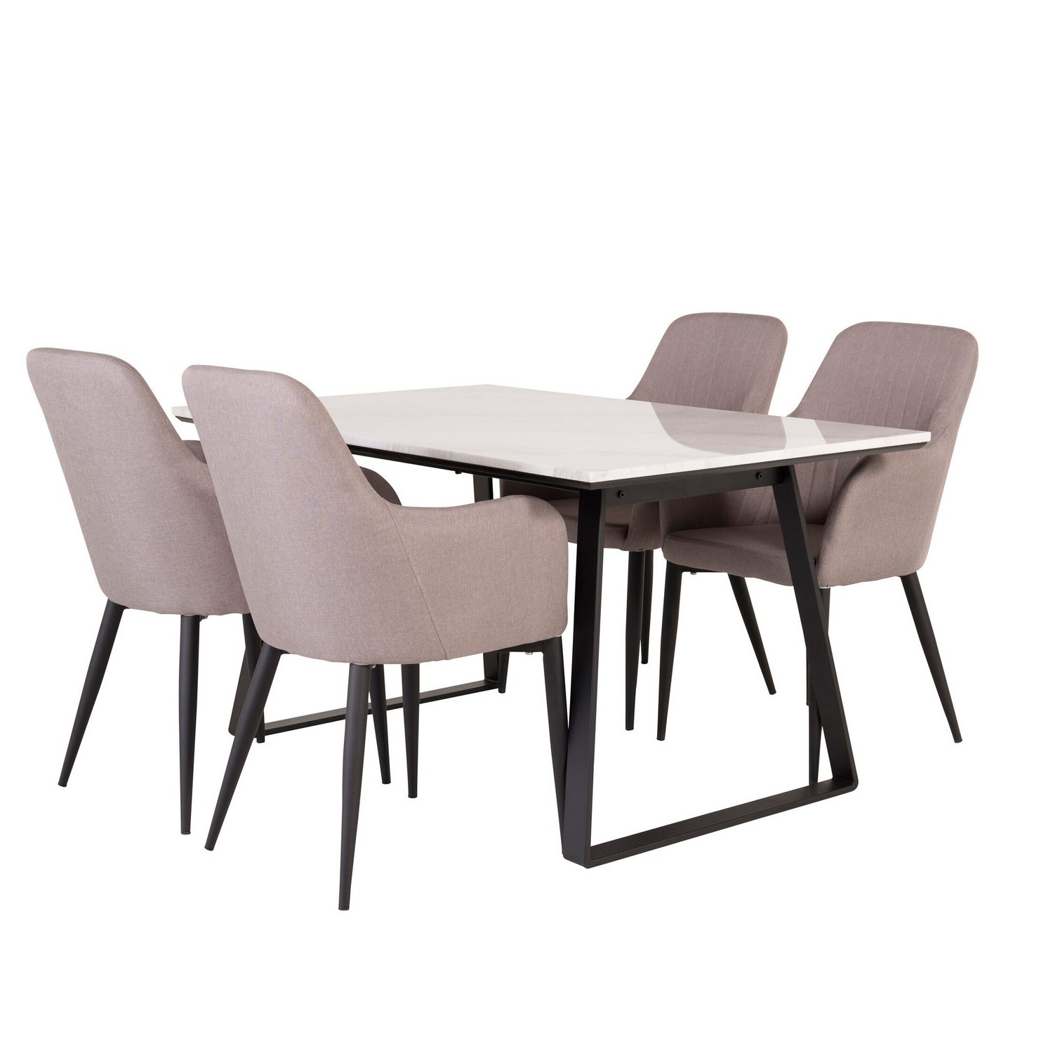 Spisegruppe Venture Home Estelle Rektangulær med 4stk Comfort Stoler
