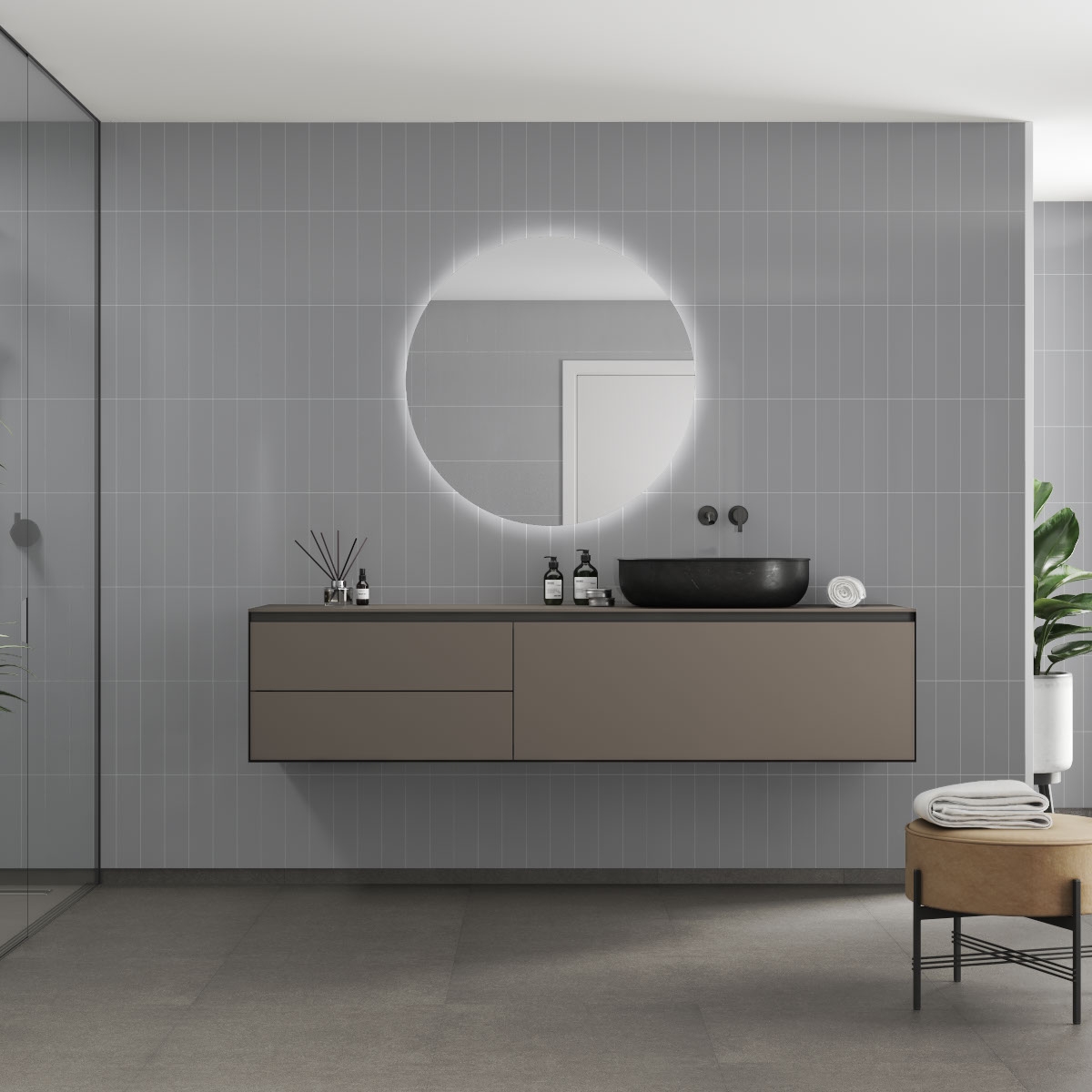 Baderomspanel Fibo 4115-M0830 Medium Grey