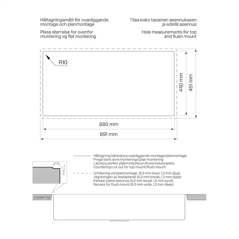 Oppvaskbenk Tapwell 8140