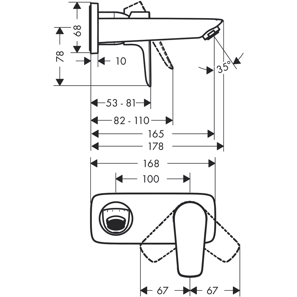 Servantbatteri Hansgrohe Talis E for Innbygging