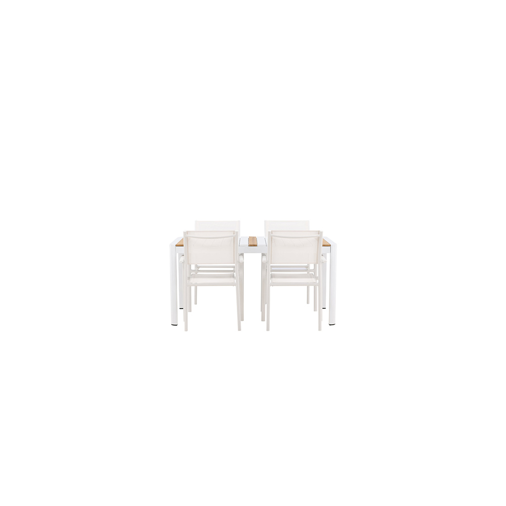 Spisegruppe Venture Home Togo med 4 Santorini Stoler