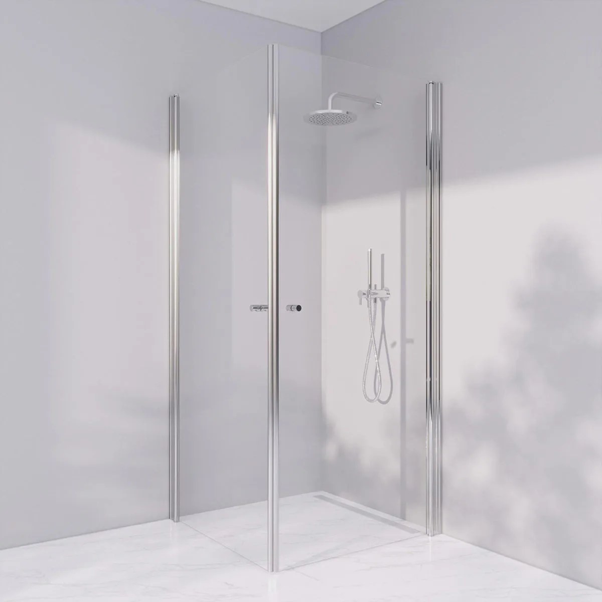 Invitrea Prime PH22/70x90/Blankpolerad/Räfflad knopp/Klart g Storlek: 700x900 mm, Glastyp: Klarglas, Handtag: Blankpolerad Räfflad knopp, Profil: Blankpolerad