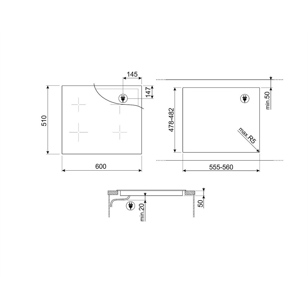 Induksjonstopp Smeg SIM1644