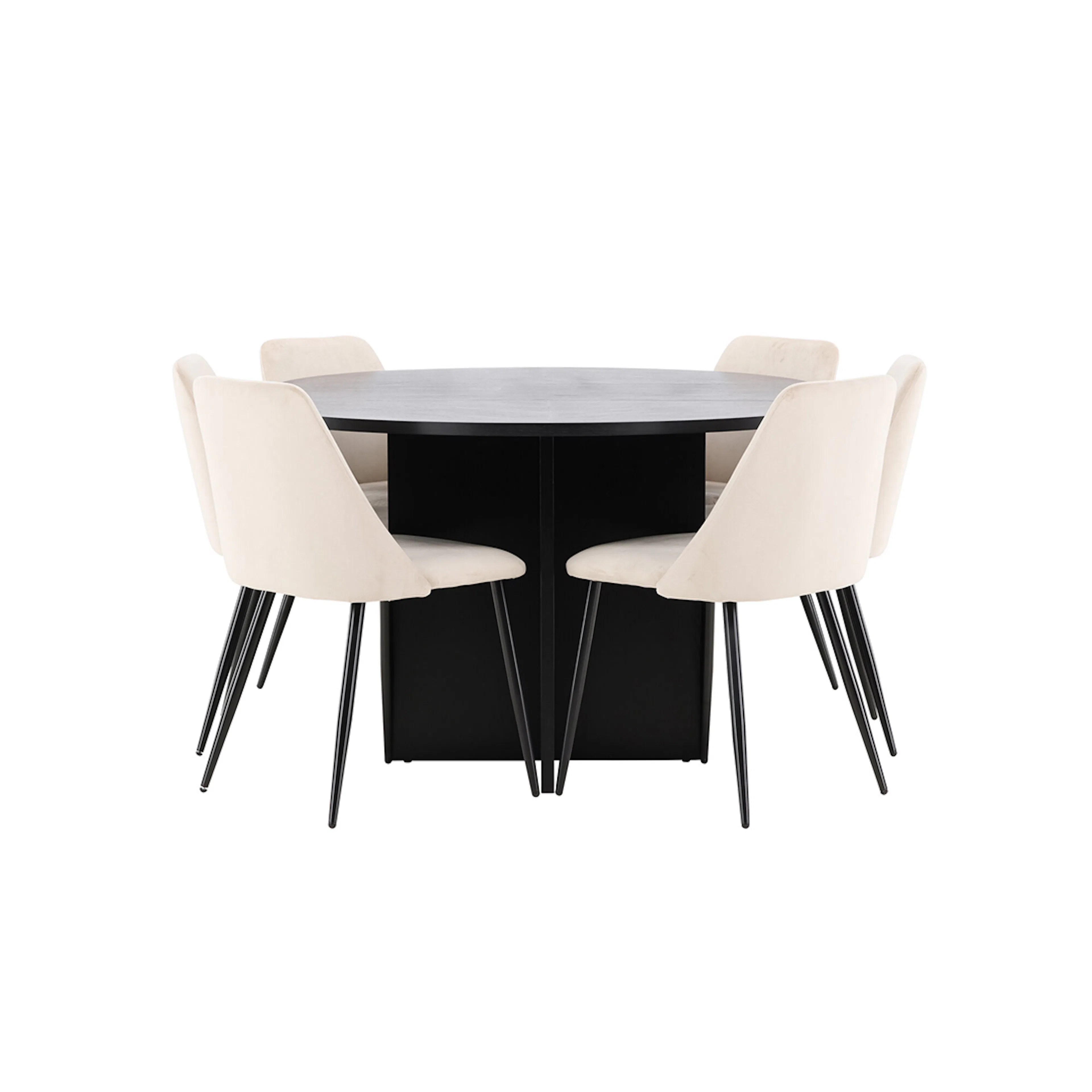 Spisegruppe Venture Home Strada Ø120 cm med 6st Night Spisestoler