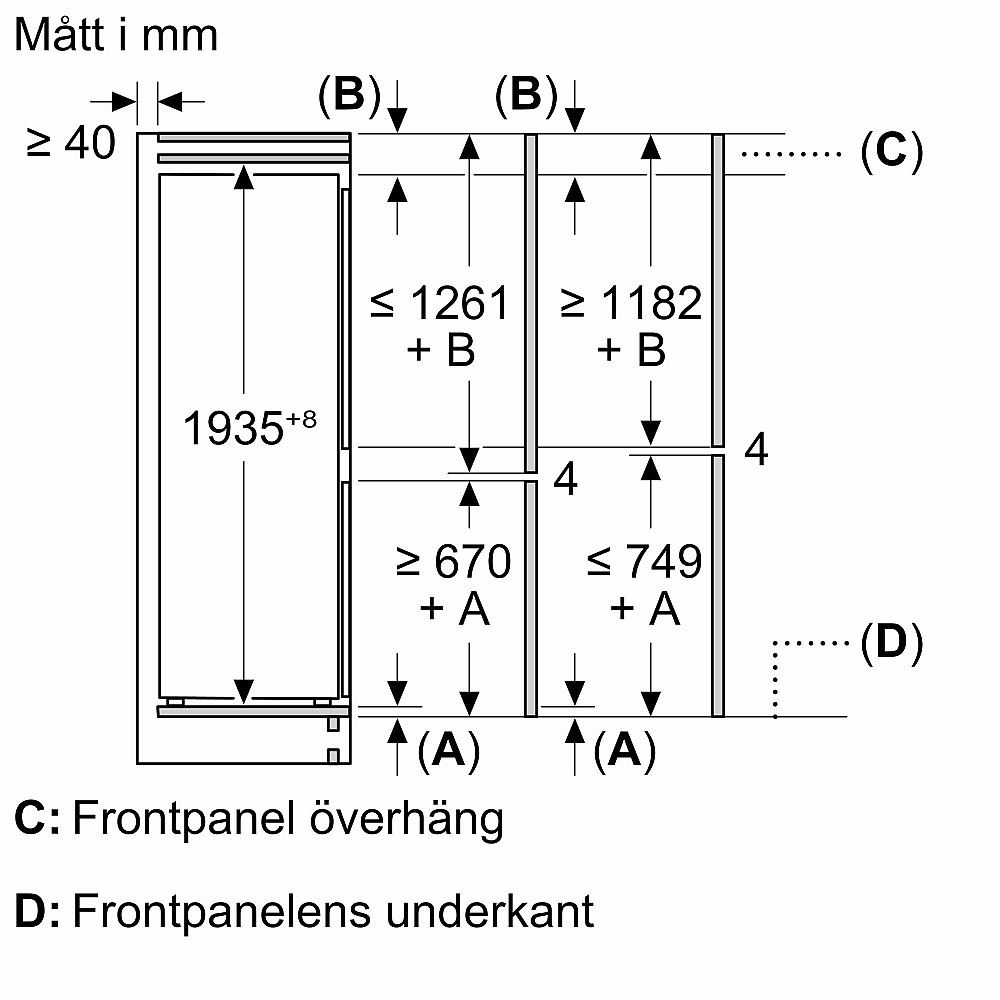 Integrert Kjøleskap/Fryser Bosch Serie 4 KBN96VSE0 XL med To Kjølesystem for Optimal Nedkjøling
