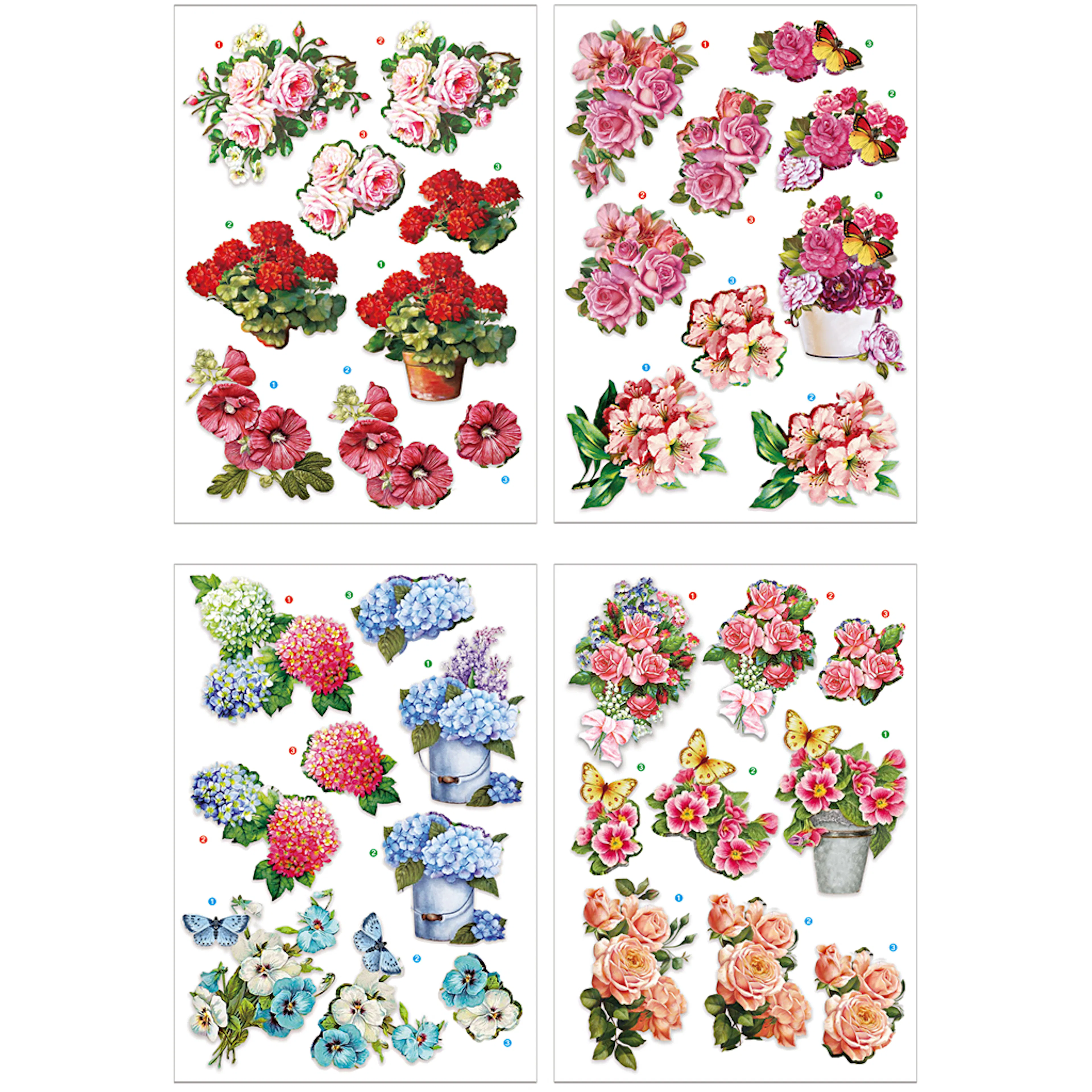 3D Motiv Creativ Company Blomster 4 Ark/1 Pk