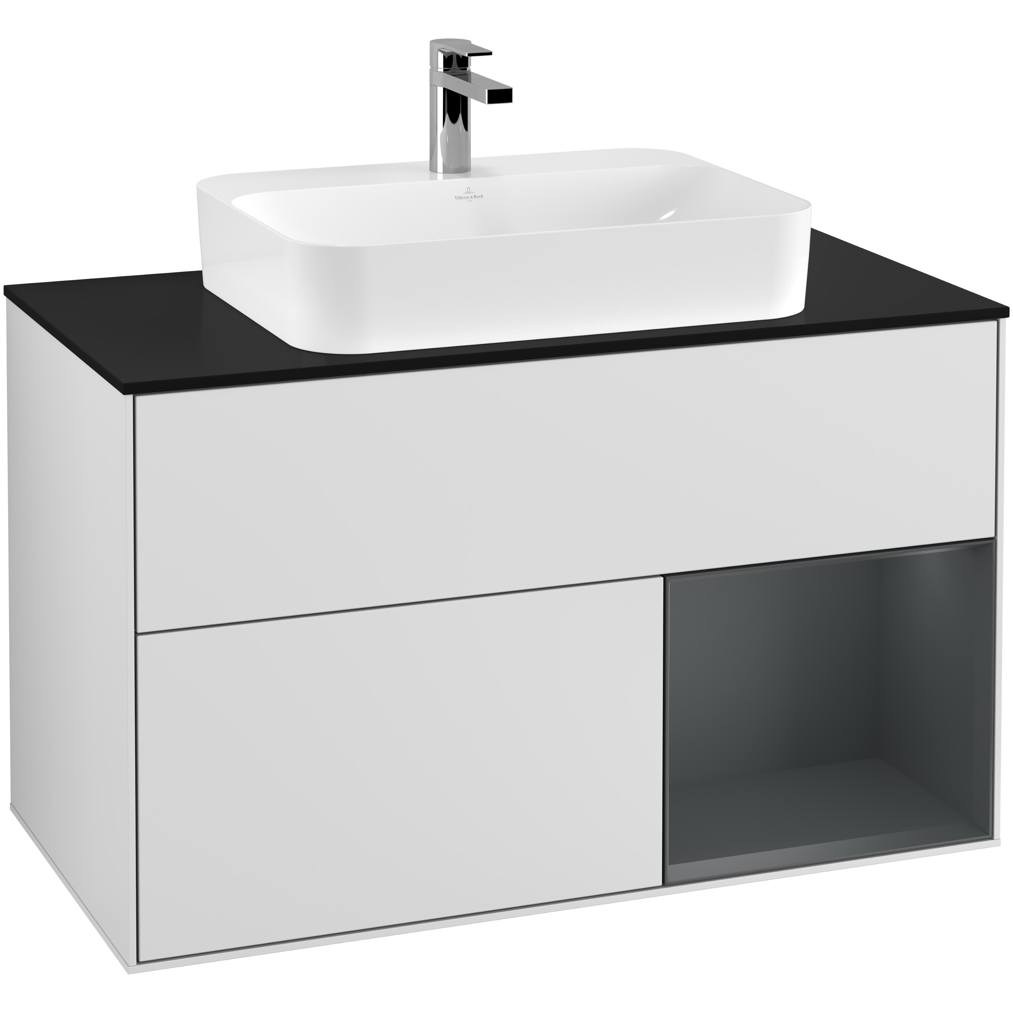 Tvättställsskåp Villeroy & Boch Finion med 2 Lådor Hylla och Bänkskiva för Ytmonterat Tvättställ | badrum - badrumsmobler - tvattstallsskap-och-kommod | KakelKungen