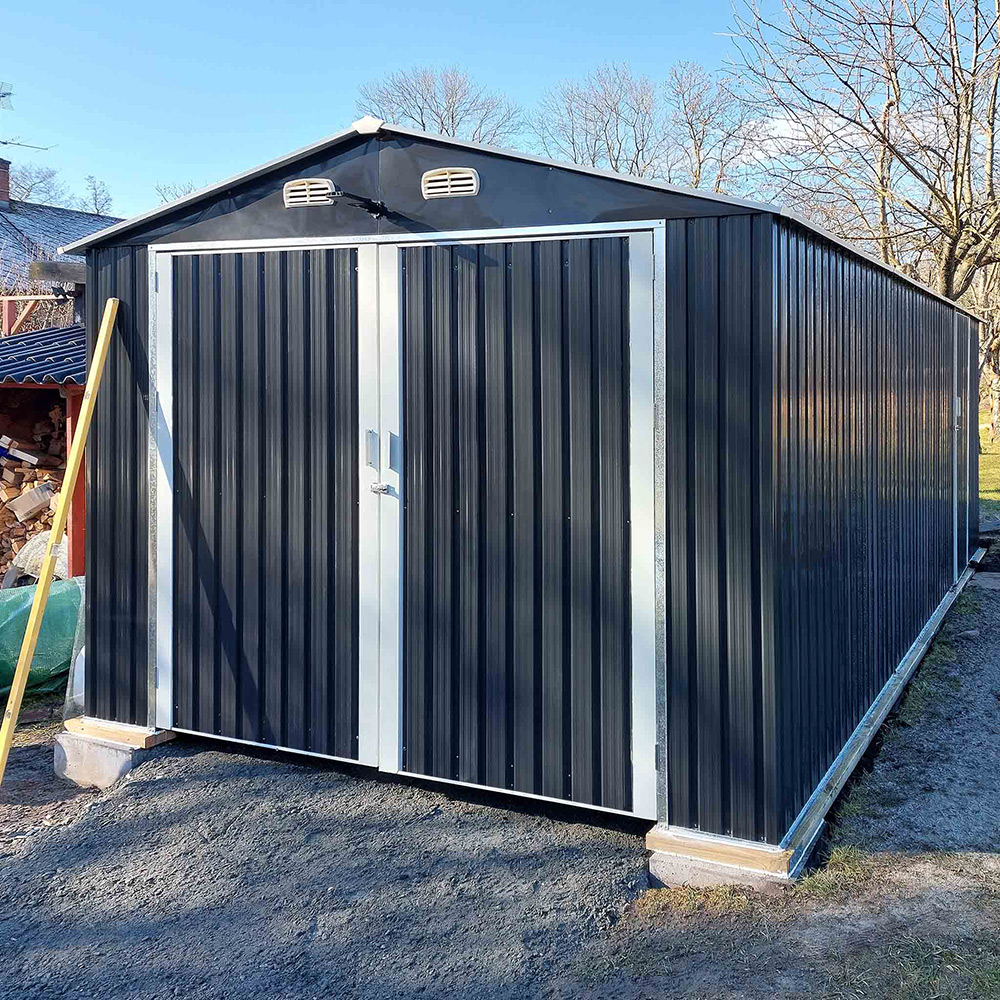 Garasje Metalcraft 18m² Antrasitt/Hvit