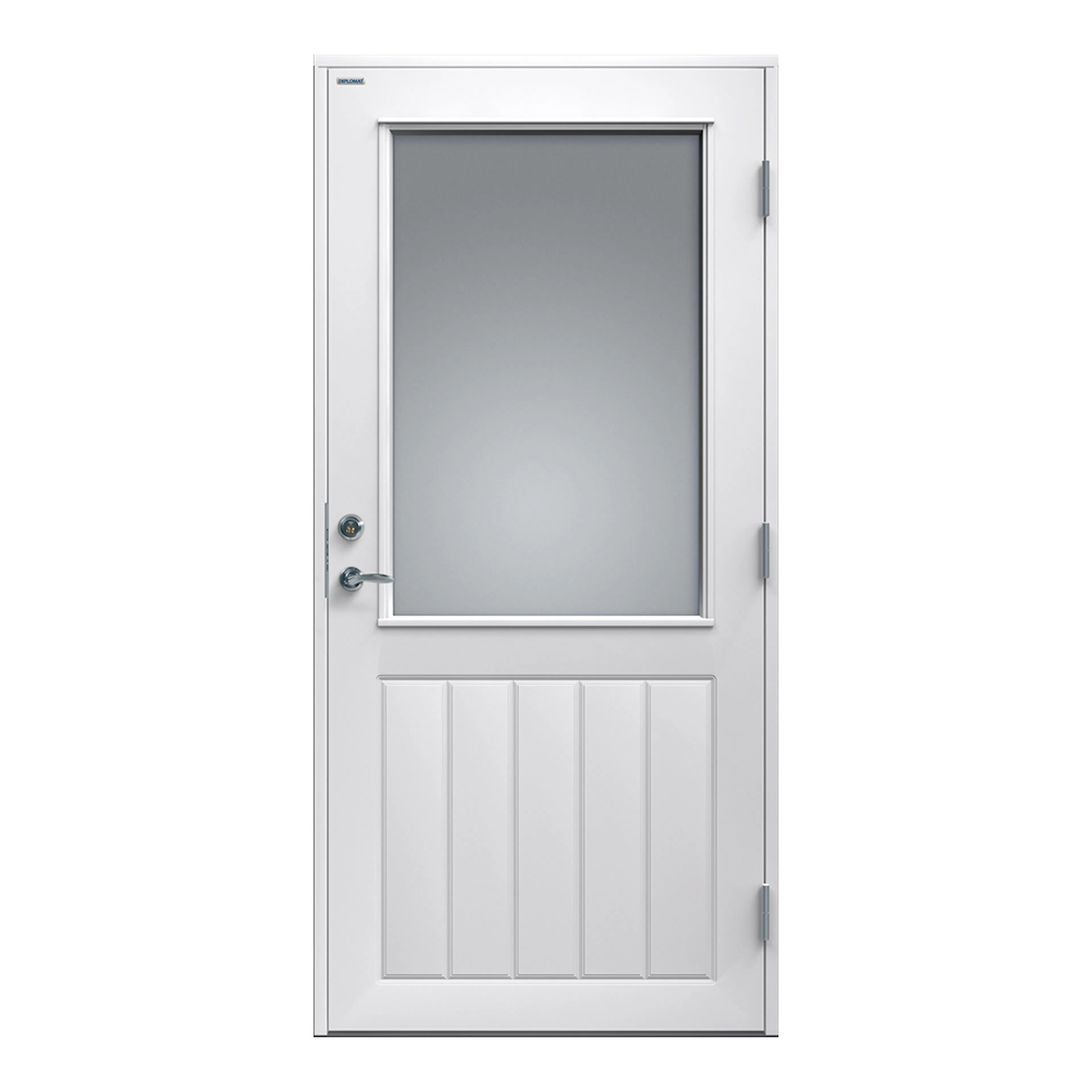 Ytterdør Diplomat GLASS13 Hvit Klart Glass