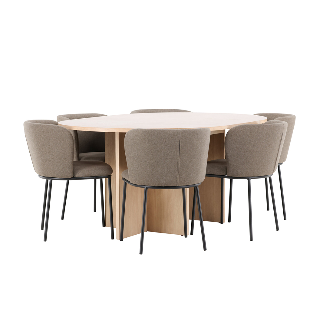 Spisegruppe Venture Home Strada Ø120 cm med 6st Edina Spisestoler