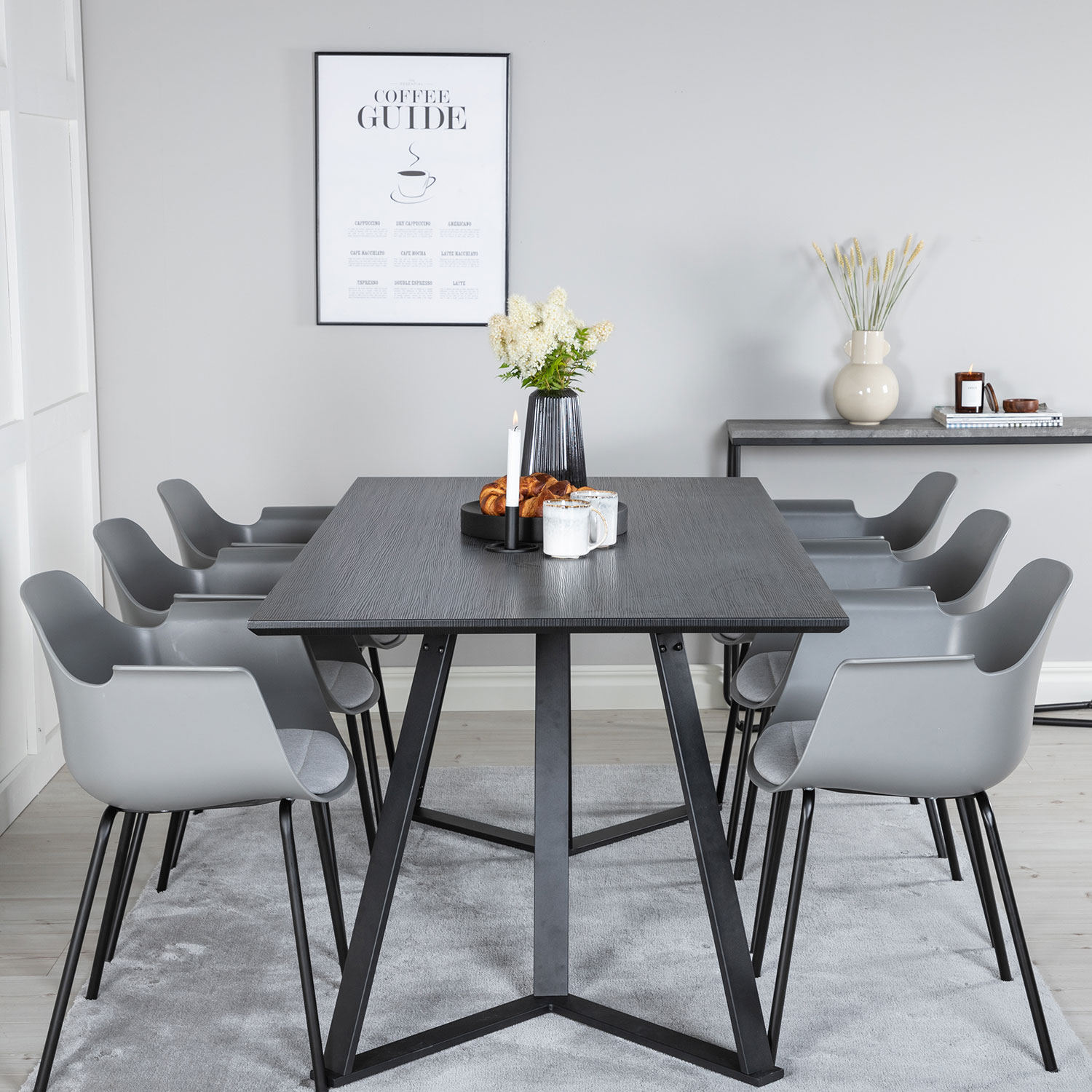 Spisegruppe Venture Home Marina med 6 Comfort Plastic Stoler