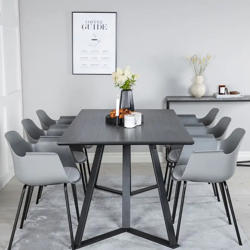 Spisegruppe Venture Home Marina med 6 Comfort Plastic Stoler