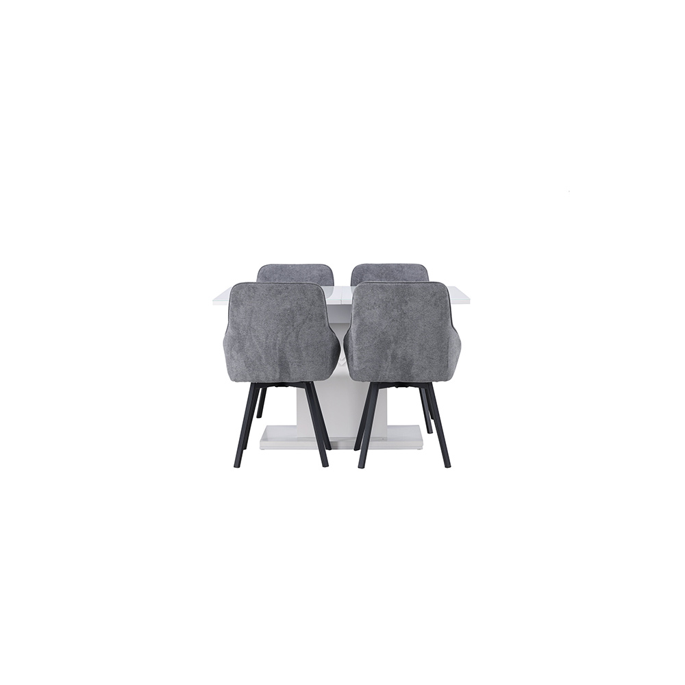Spisegruppe Venture Home Pluto med 4 Rosie Stoler