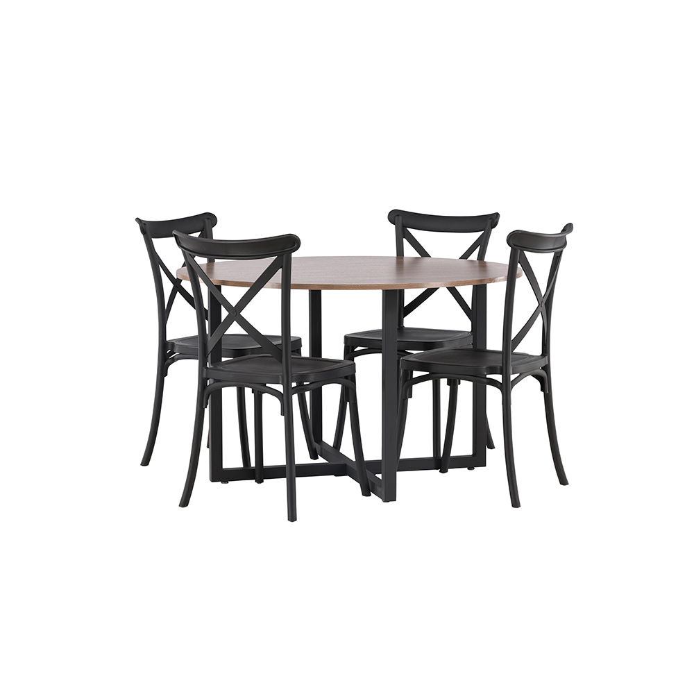 Spisegruppe Venture Home Durango Ø 120 cm med 4 Crosett Stoler