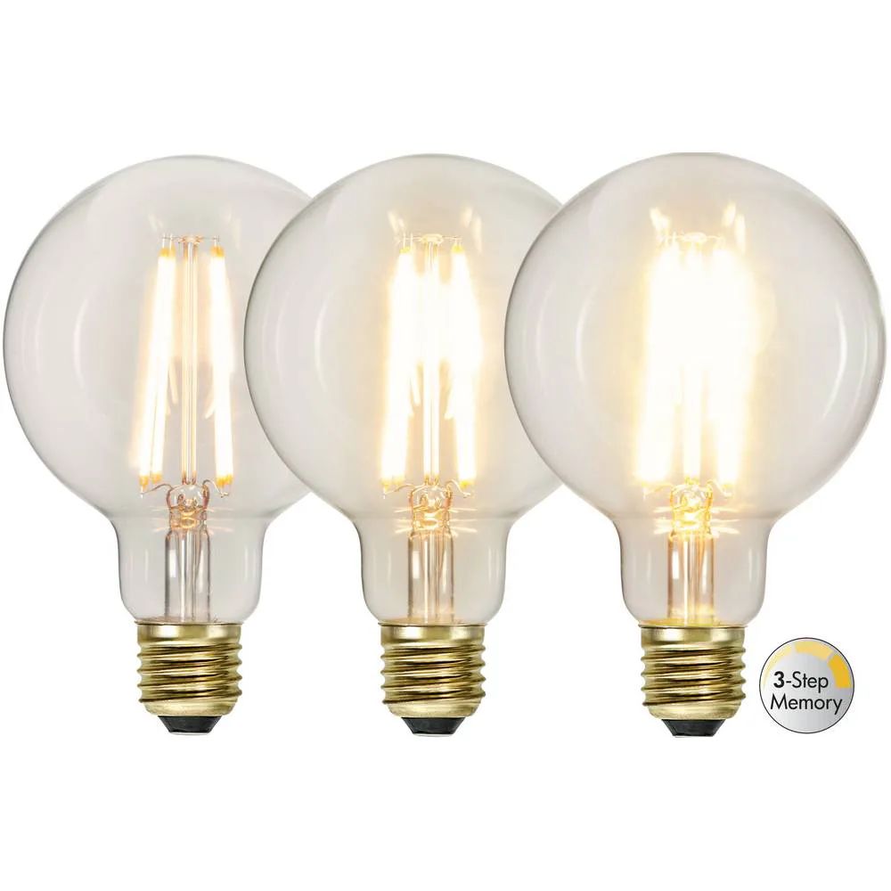 LED-Lampe Star Trading E27 G95 Soft Glow 3-trinns Memory Dimbar 6,5W