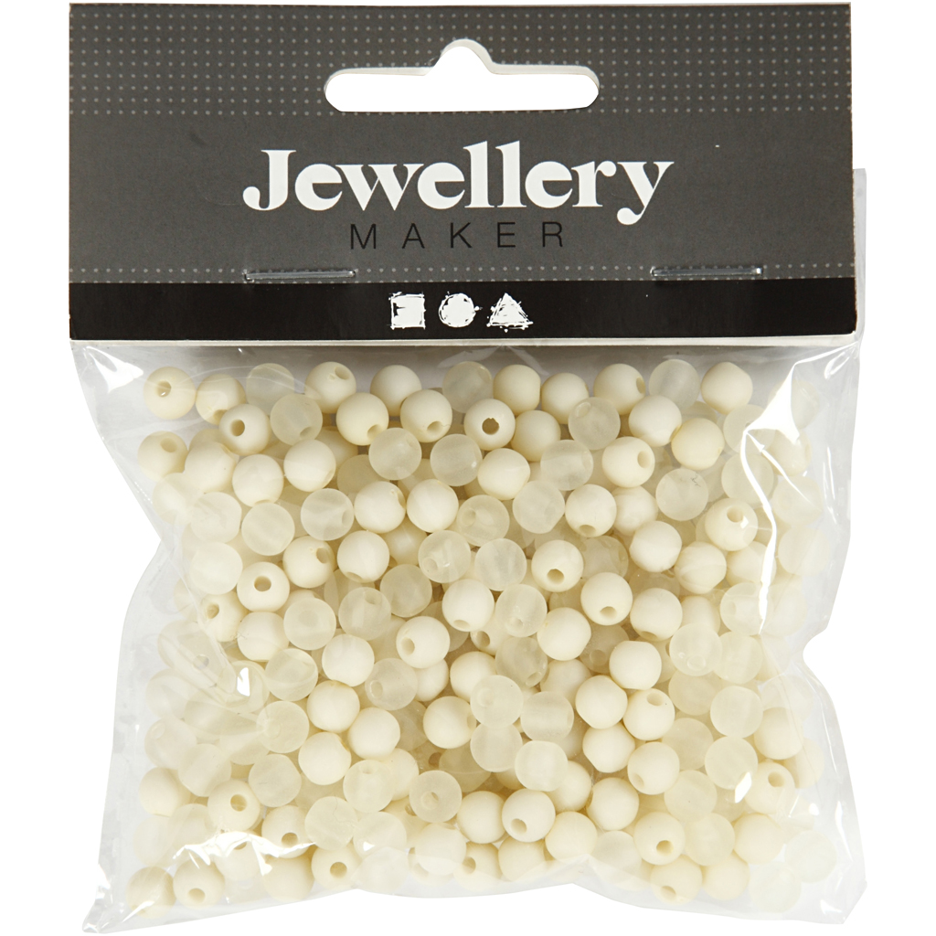 Plastperler Creativ Company D6 mm Hullstr 2 mm 40 g/1 Pk