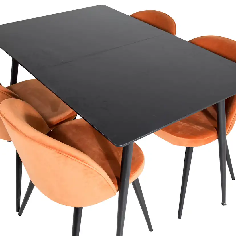 Spisegruppe Venture Home Silvia med Innleggsplate og 4 Valentina Stoler