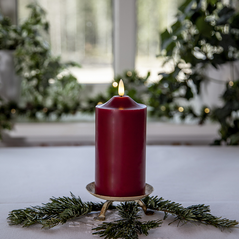 LED-Kubbelys Star Trading Flamme Rød