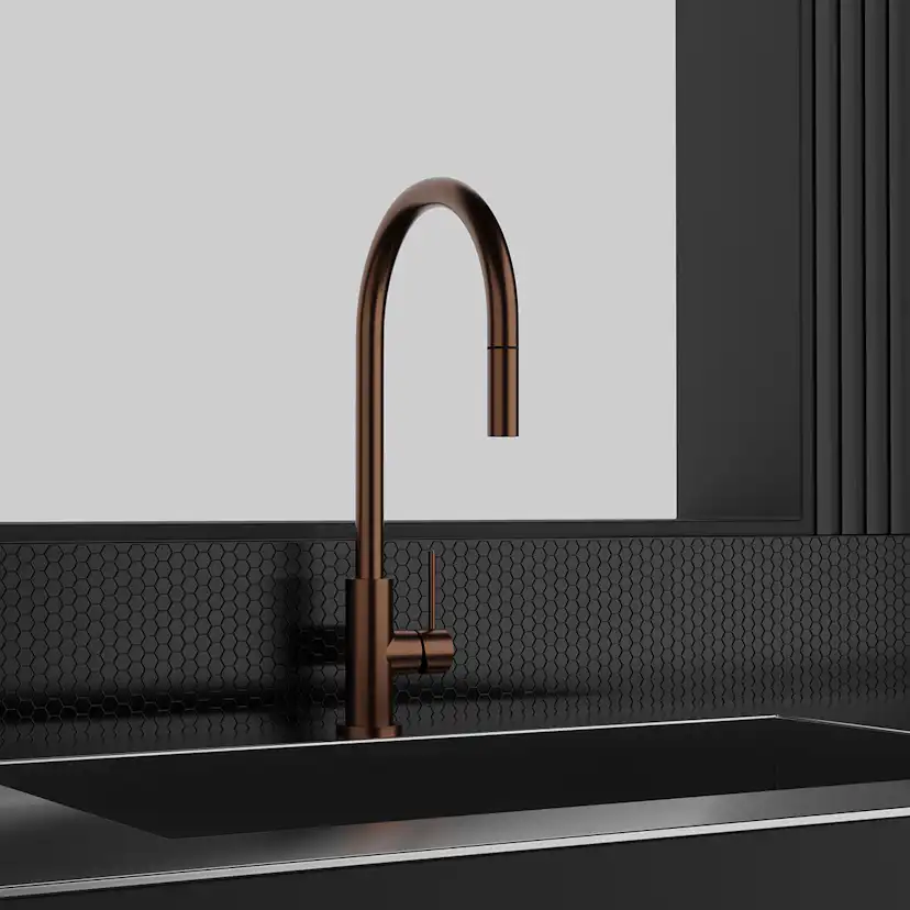 Kjøkkenbatteri Scandtap Steel Accent med Uttrekkbar Tut