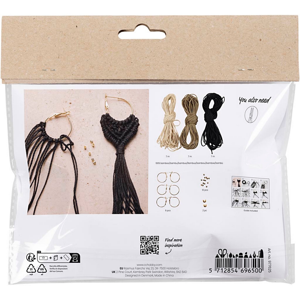 Hobbysett Creativ Company Mini DIY Kit Øreringer Makramè