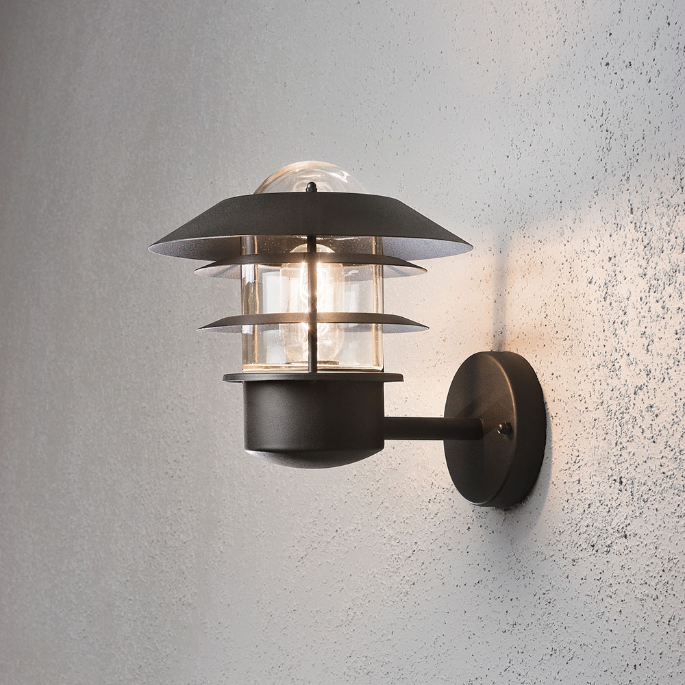 Vegglampe Gnosjö Konstsmide Modena Opp E27 Sort 22x26x24