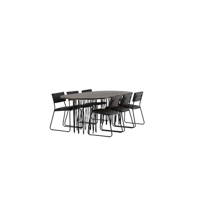 Spisegruppe furniture/fashion Stone med 6 Kenth Stoler
