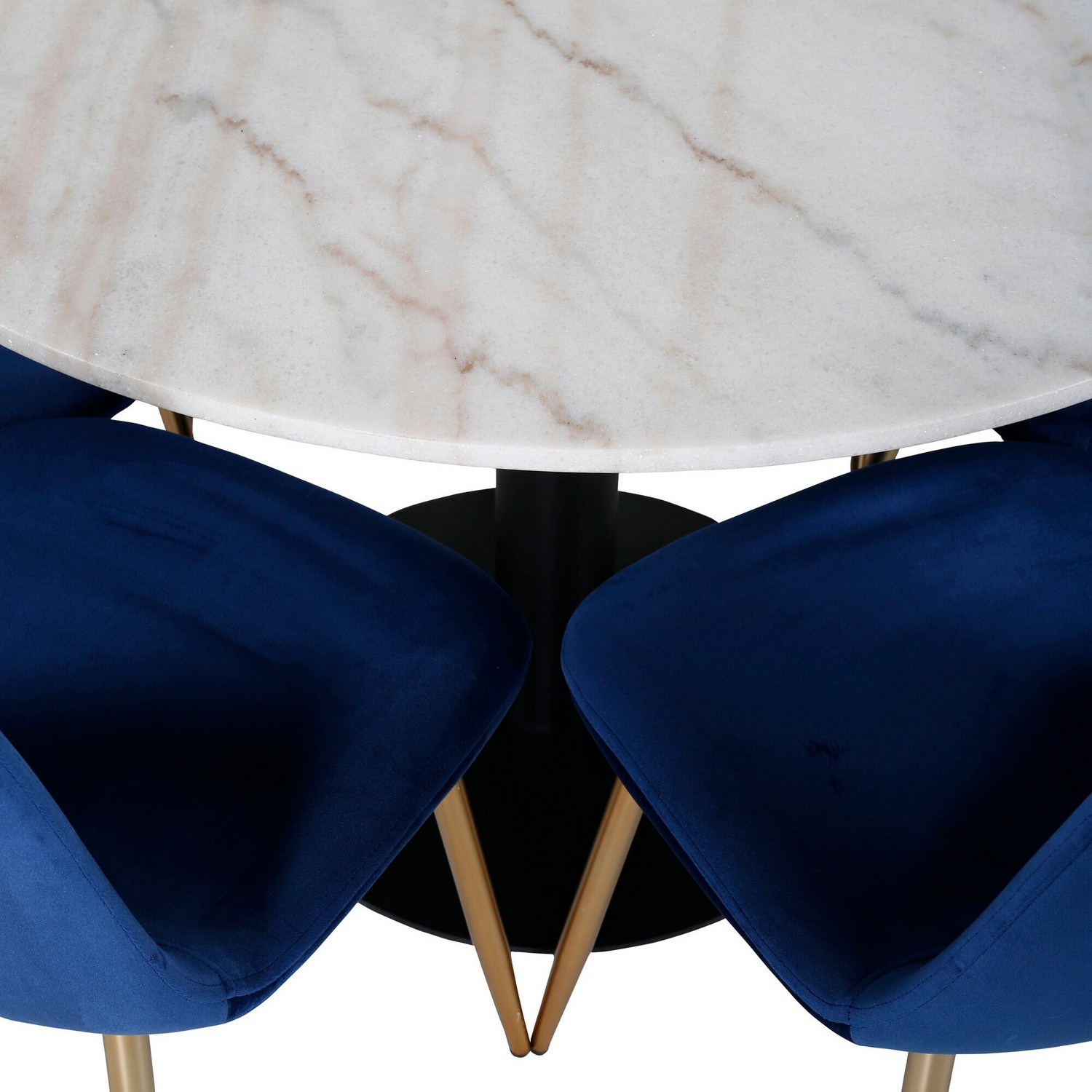 Spisegruppe Venture Home Estelle Hvit/Sort med 6 Pobbie Stoler