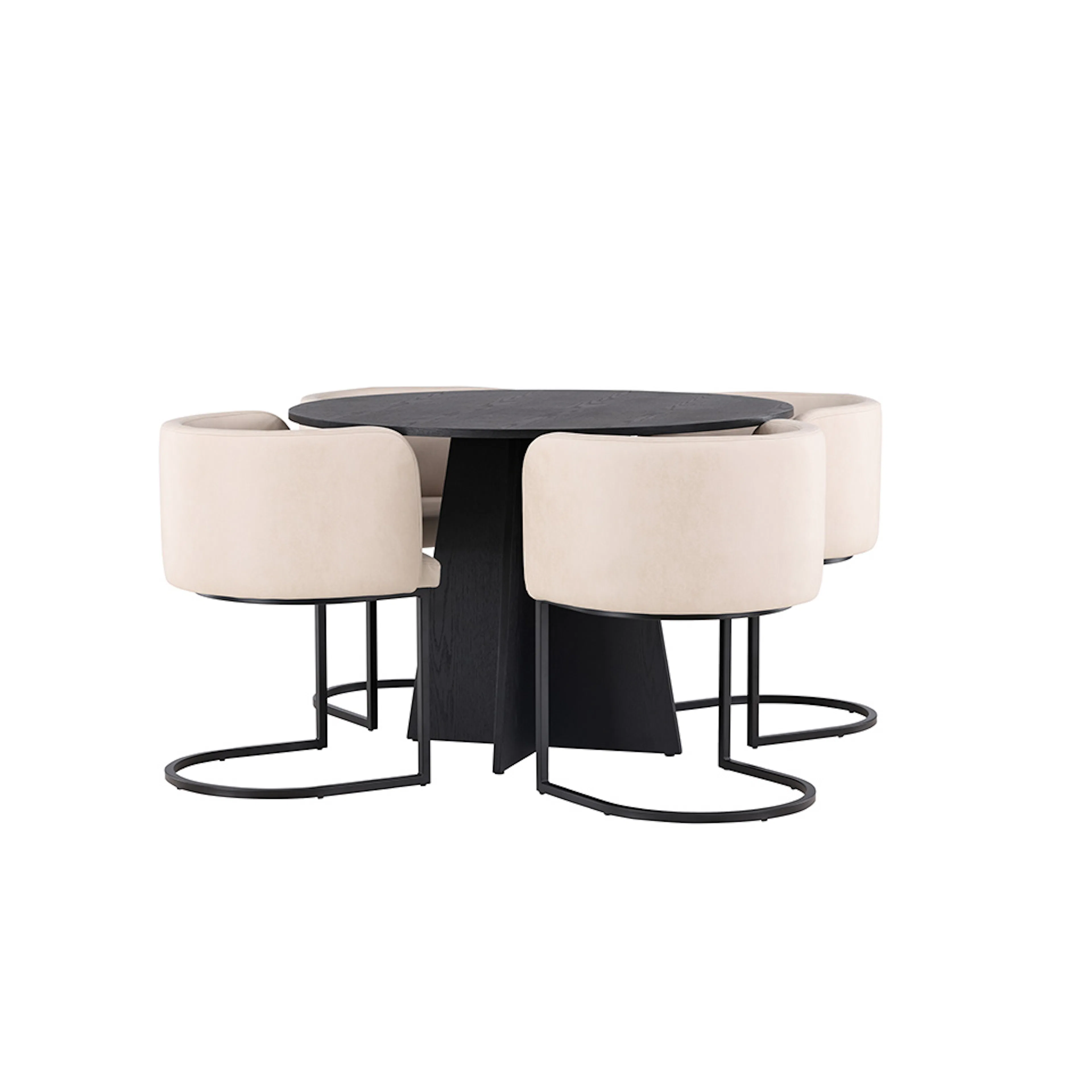 Spisegruppe Venture Home Bootcut Ø110 cm med 4 Simrishamn Stoler