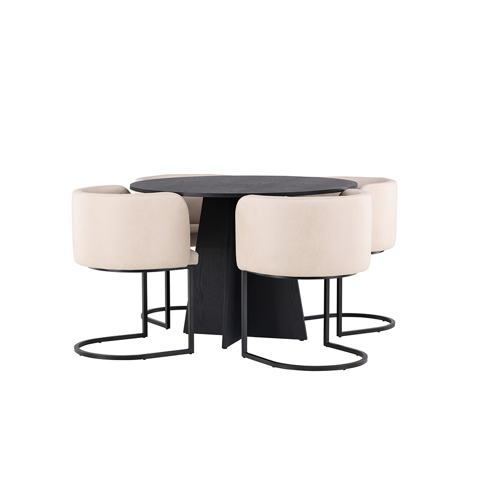 Spisegruppe Venture Home Bootcut Ø110 cm med 4 Simrishamn Stoler