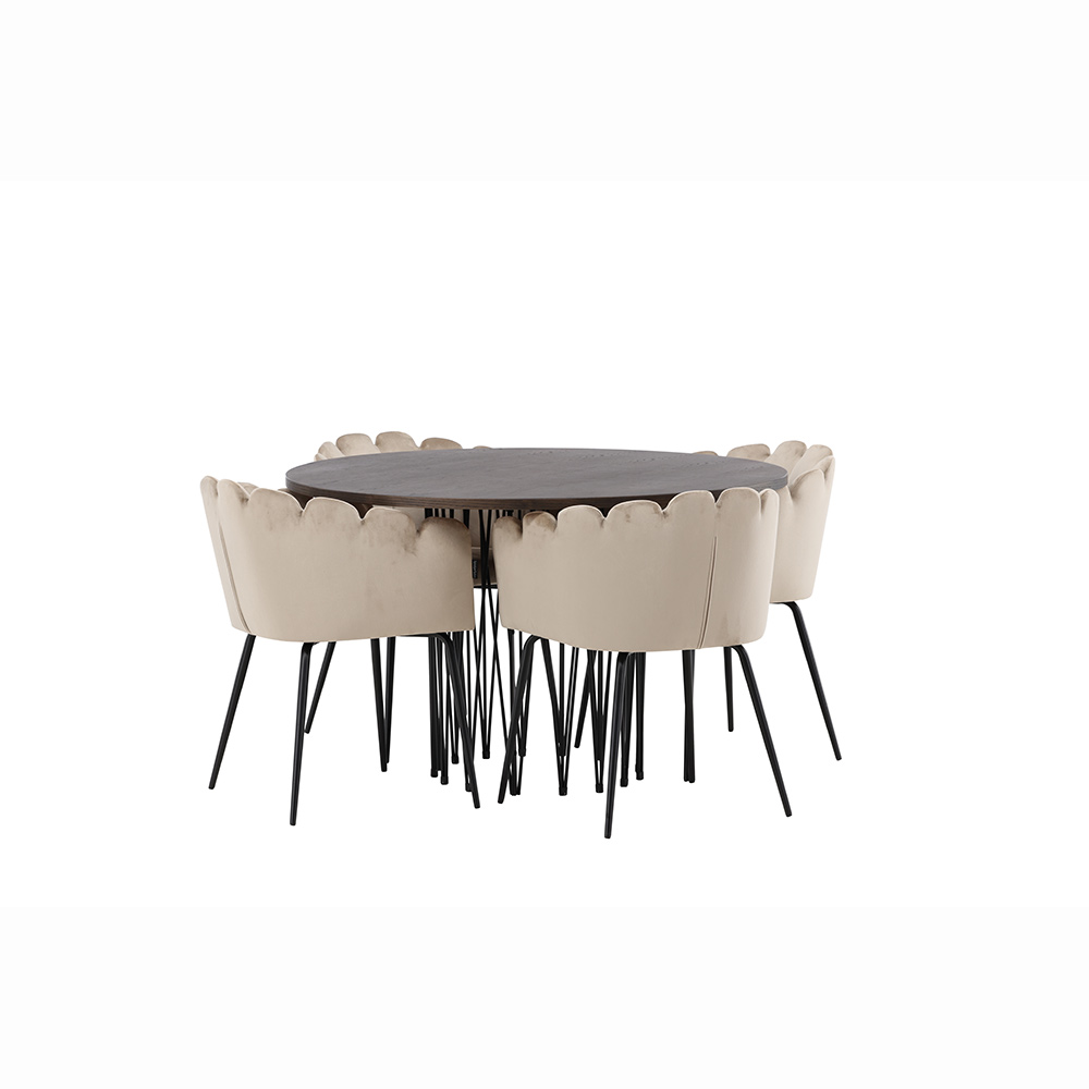 Spisegruppe furniture/fashion Stone med 4 Limhamn Stoler Rundt