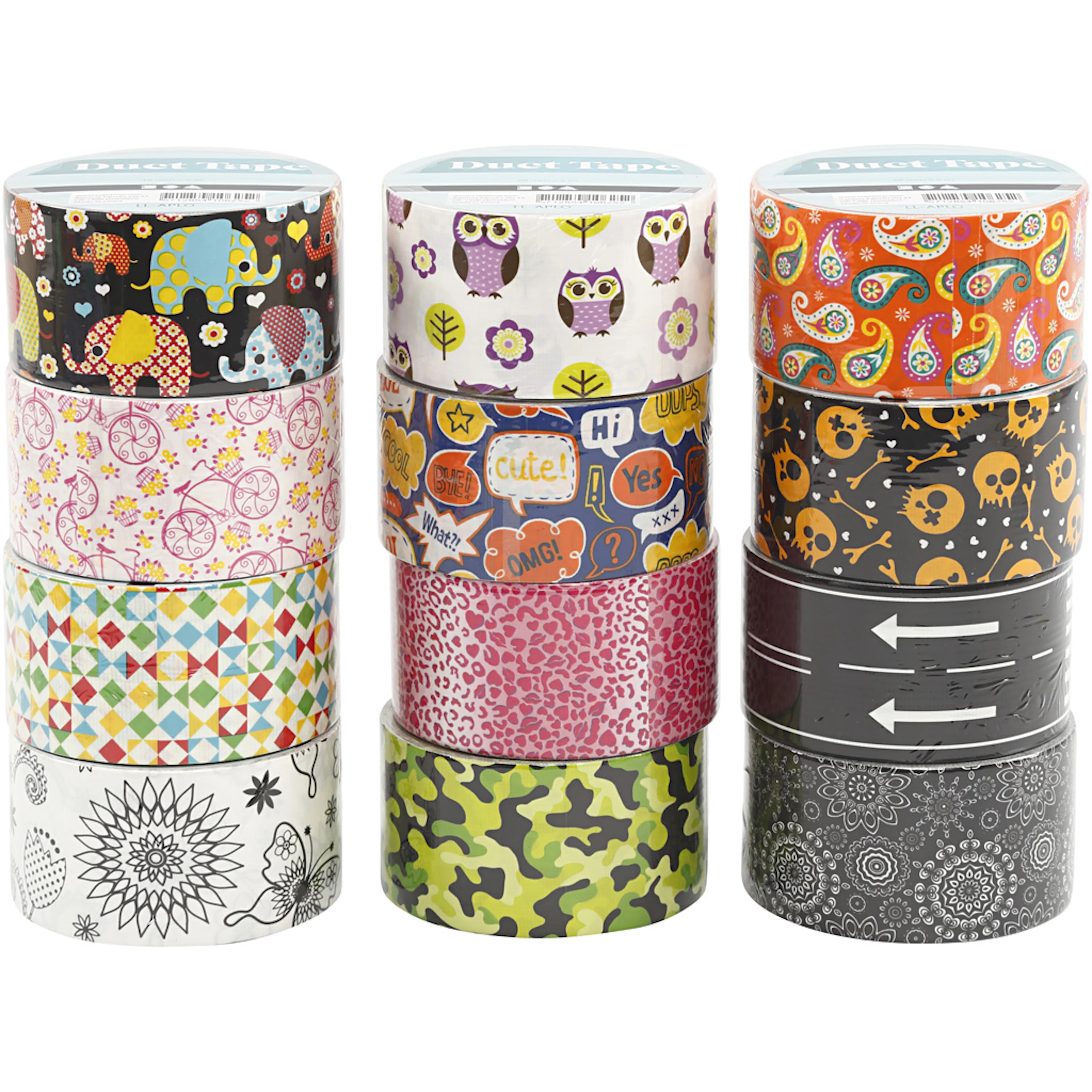 Gaffateip Creativ Company Ass Farger Mønstre 12X5 m/1 Pk